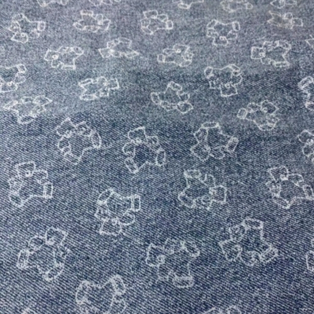 Vintage Daisy Kingdom "Allover Bears On Denim" Craft Quilt Sewing Cotton Fabric
